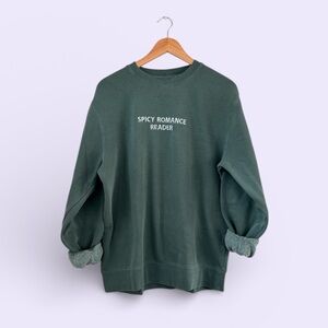 EUC Spicy Romance Reader Green Pullover Sweater Size M